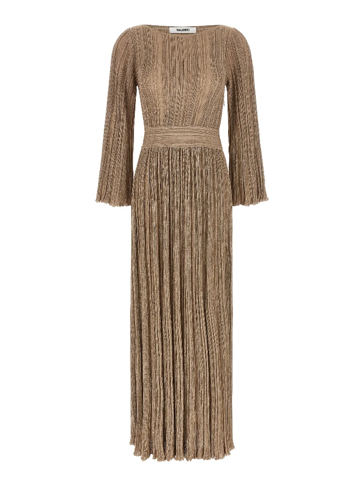 Gold Viscose Long Dress