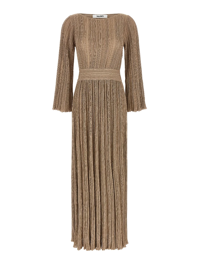 Gold Viscose Long Dress