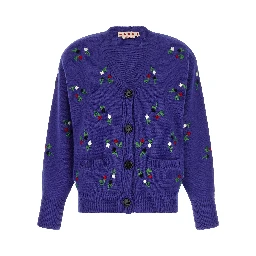 Blue Virgin Wool Cardigan