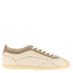 Beige Calfskin Low Top Sneakers