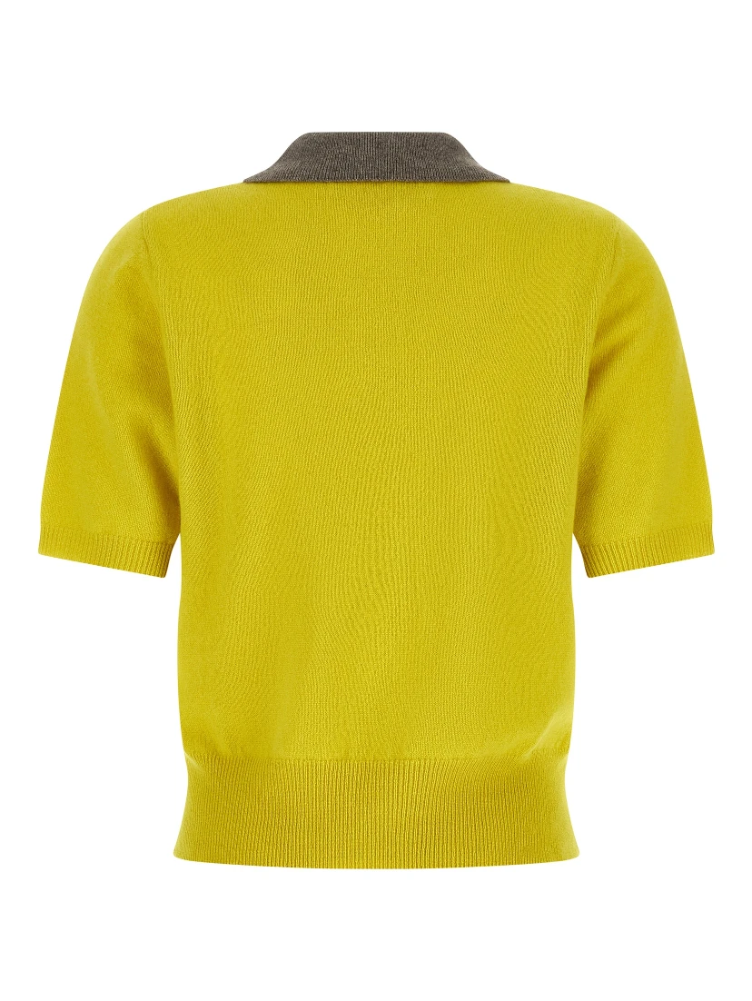 Bicolor Cashmere Polo Shirt