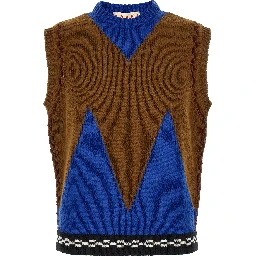 Multicolor Wool Sleeveles Sweater