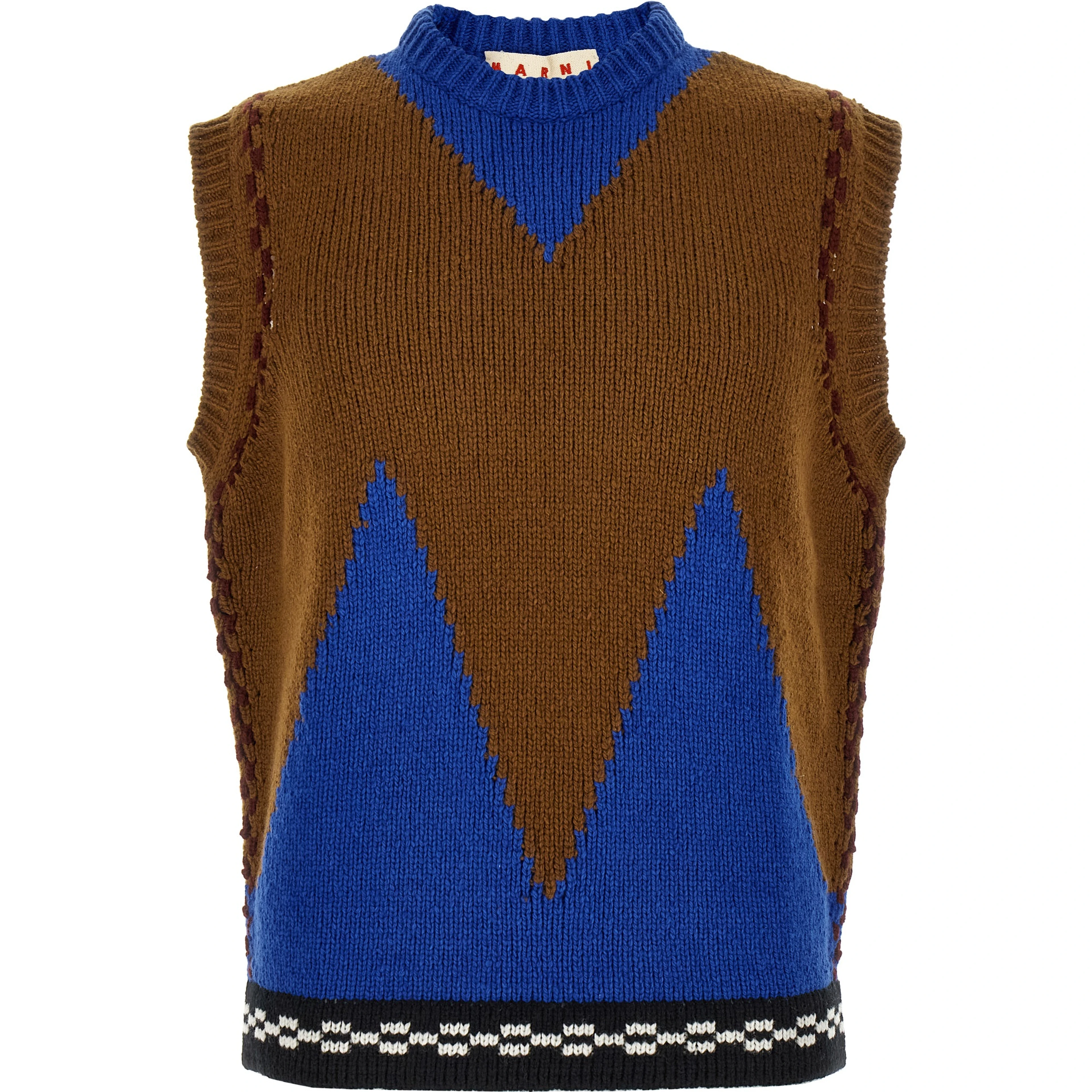 Multicolor Wool Sleeveles Sweater
