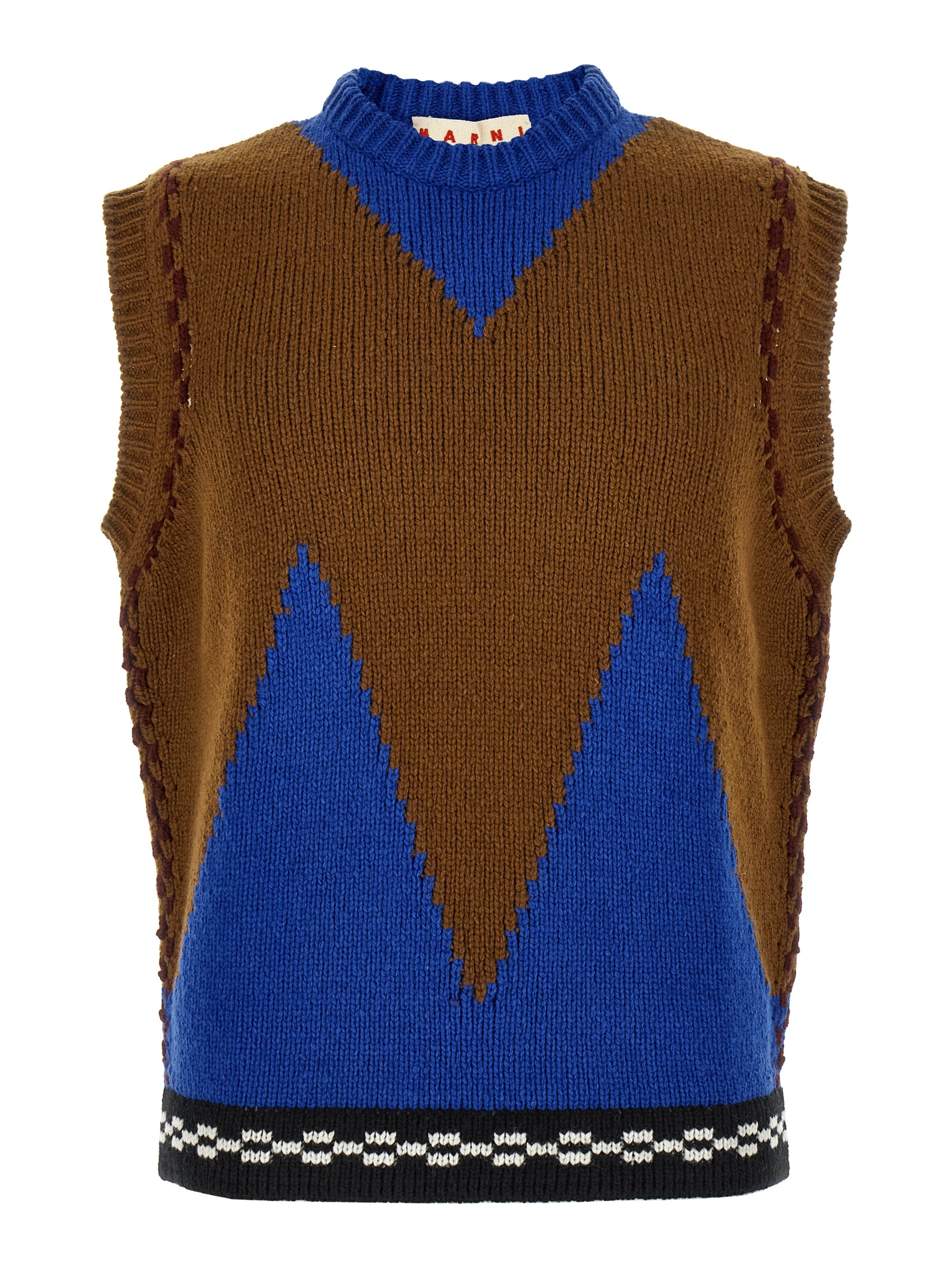 Multicolor Wool Sleeveles Sweater