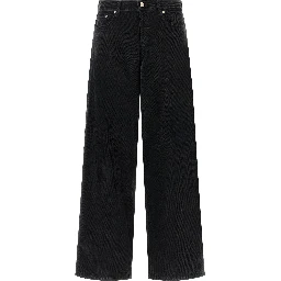 Black Cotton Flared Jeans
