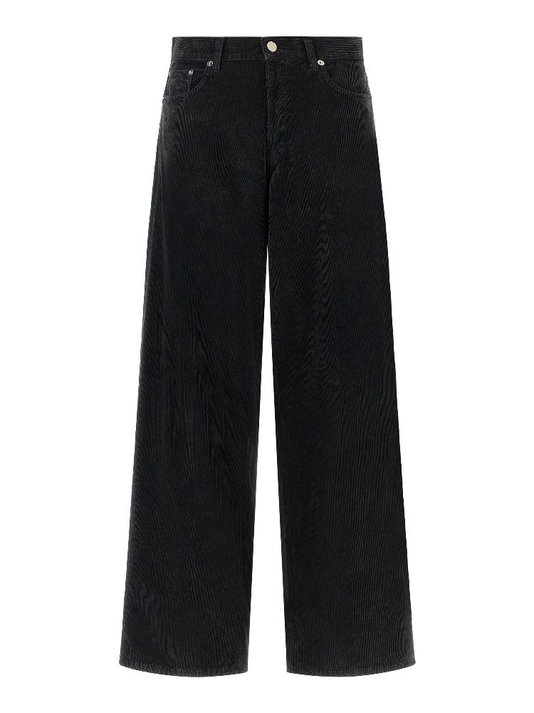 Black Cotton Flared Jeans