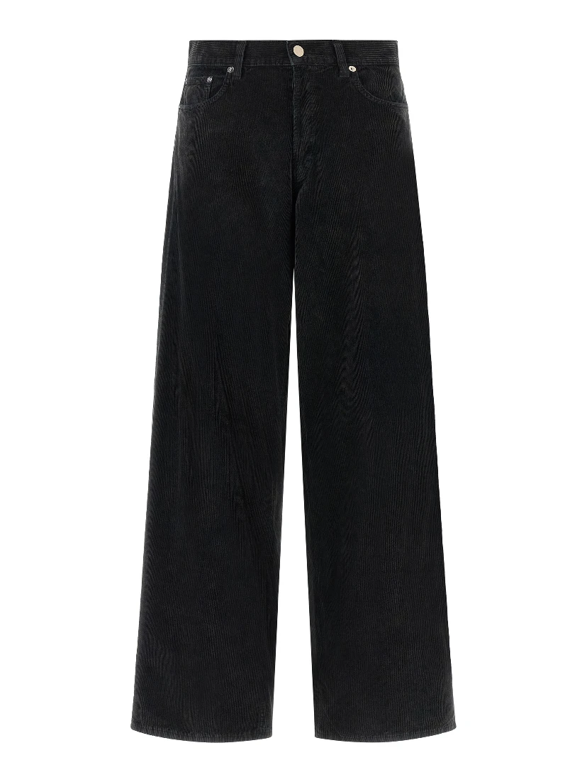 Black Cotton Flared Jeans