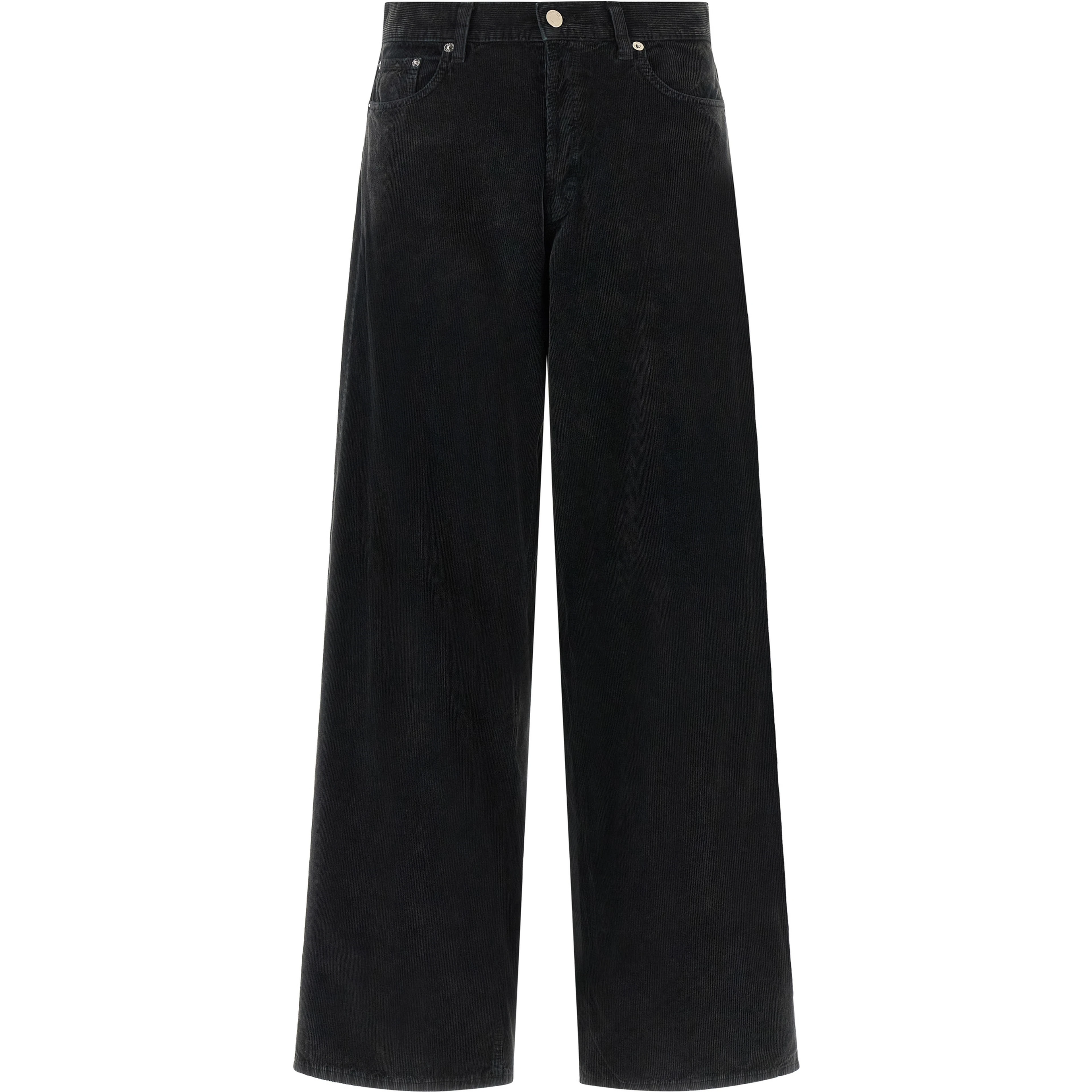 Black Cotton Flared Jeans