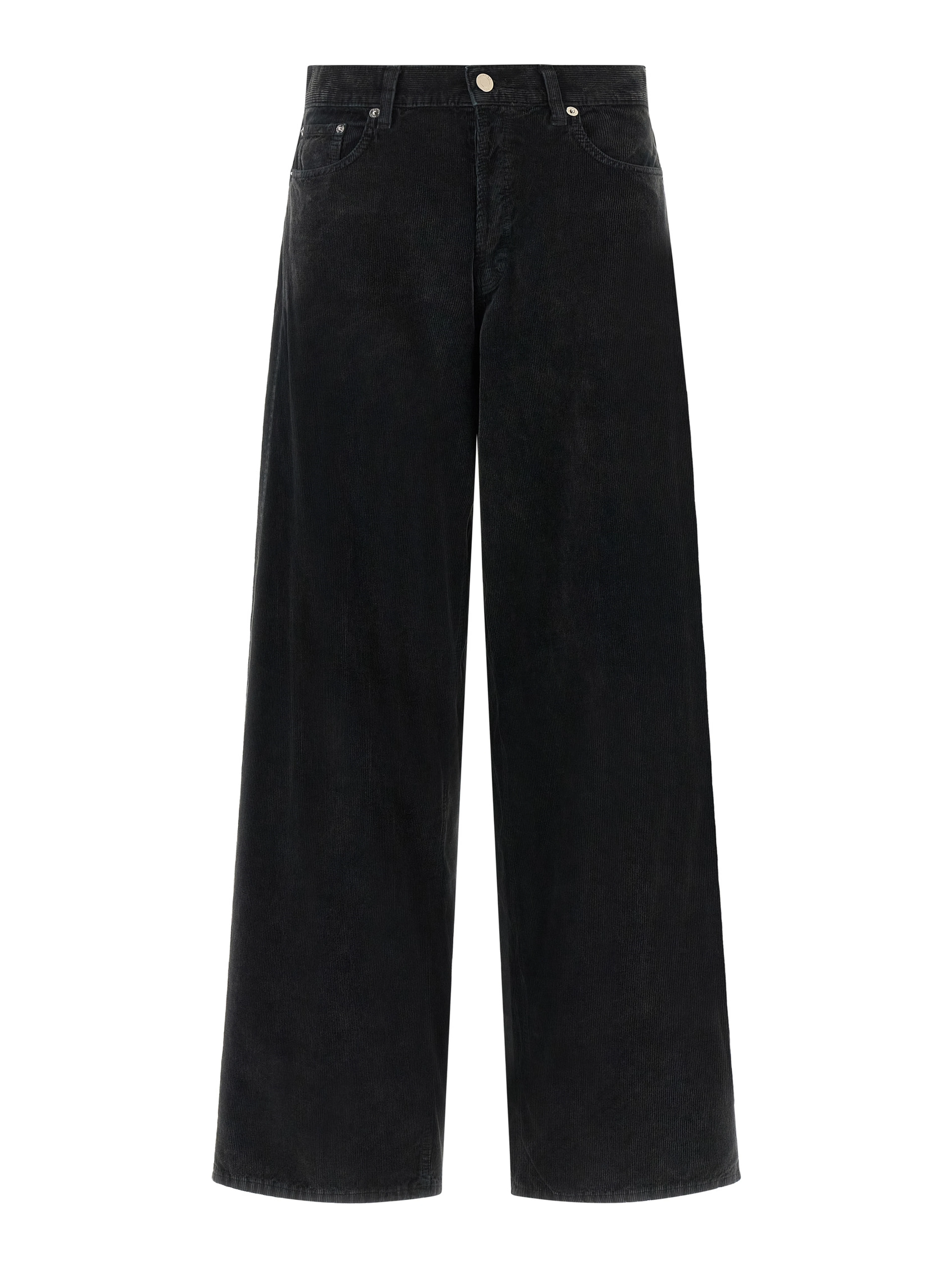 Black Cotton Flared Jeans