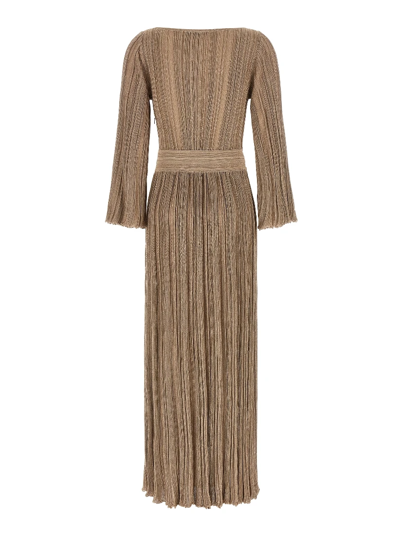 Gold Viscose Long Dress