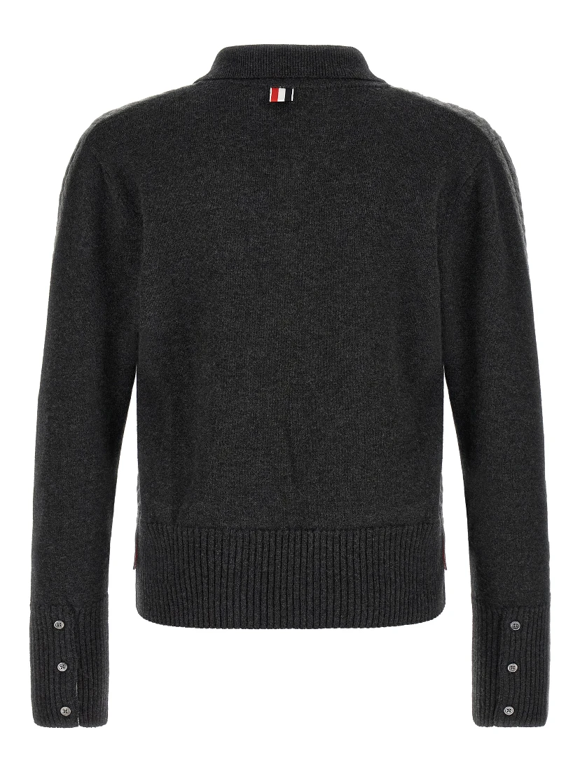 Gray Virgin Wool Polo Shirt