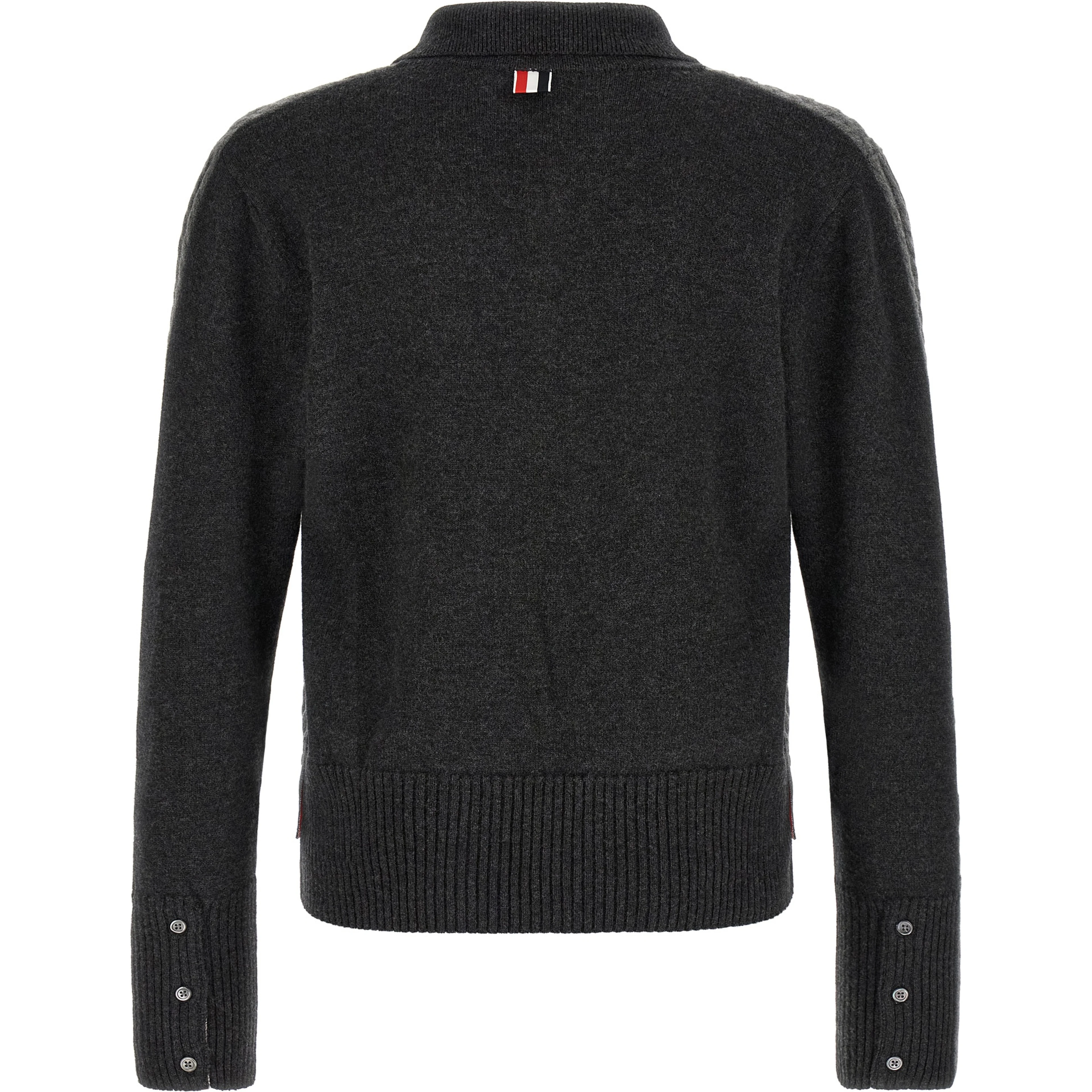 Gray Virgin Wool Polo Shirt