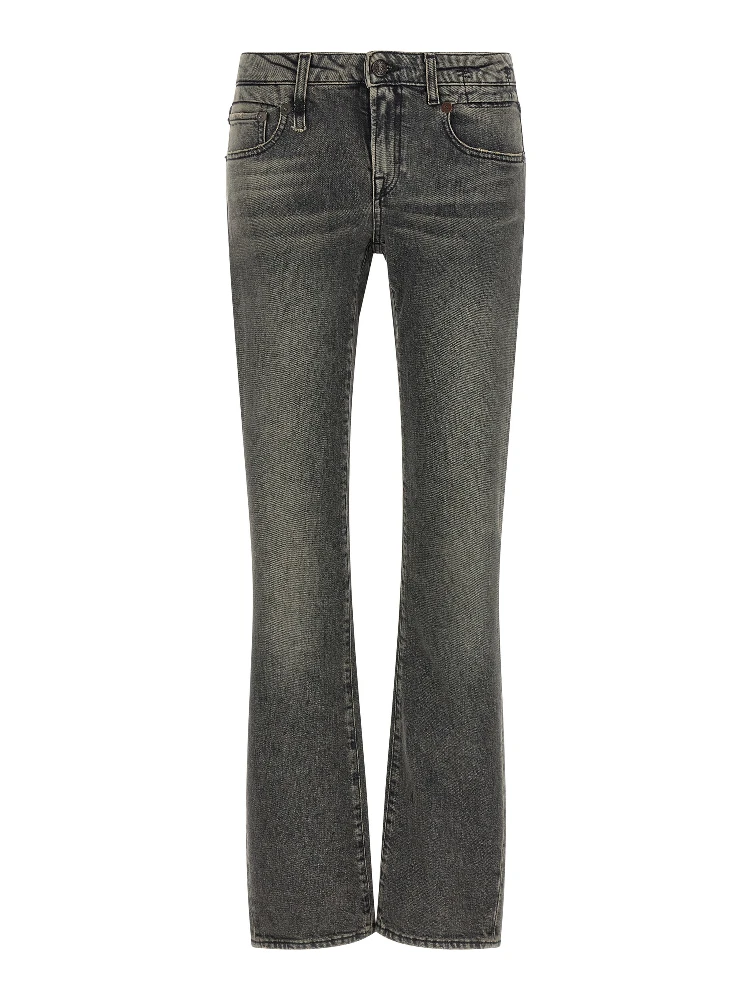 Black Cotton Bootcut Jeans