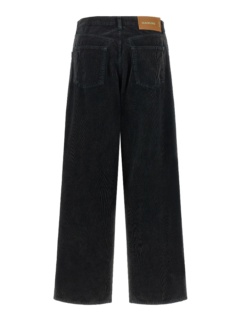 Black Cotton Flared Jeans