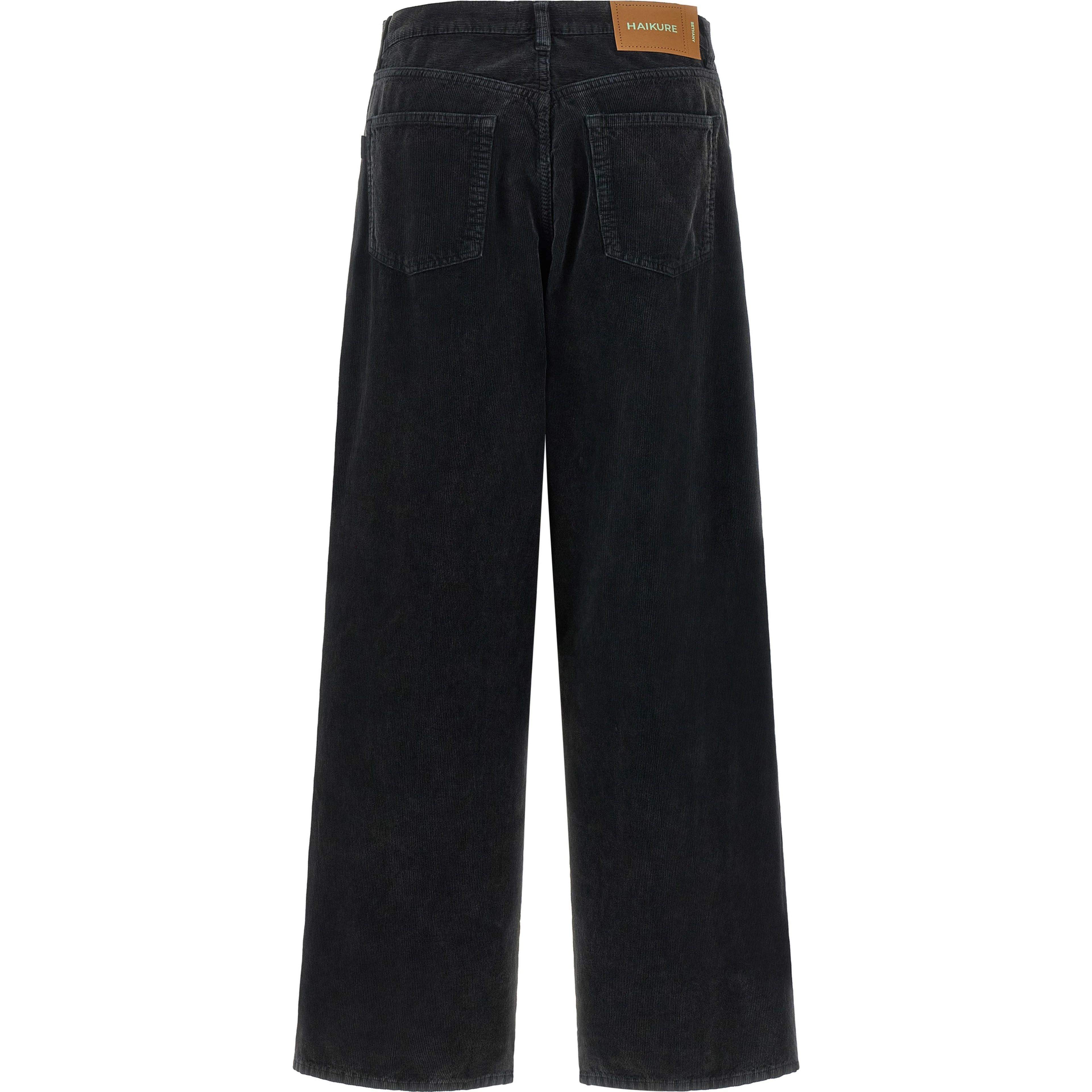Black Cotton Flared Jeans