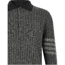 Gray Virgin Wool Polo Shirt