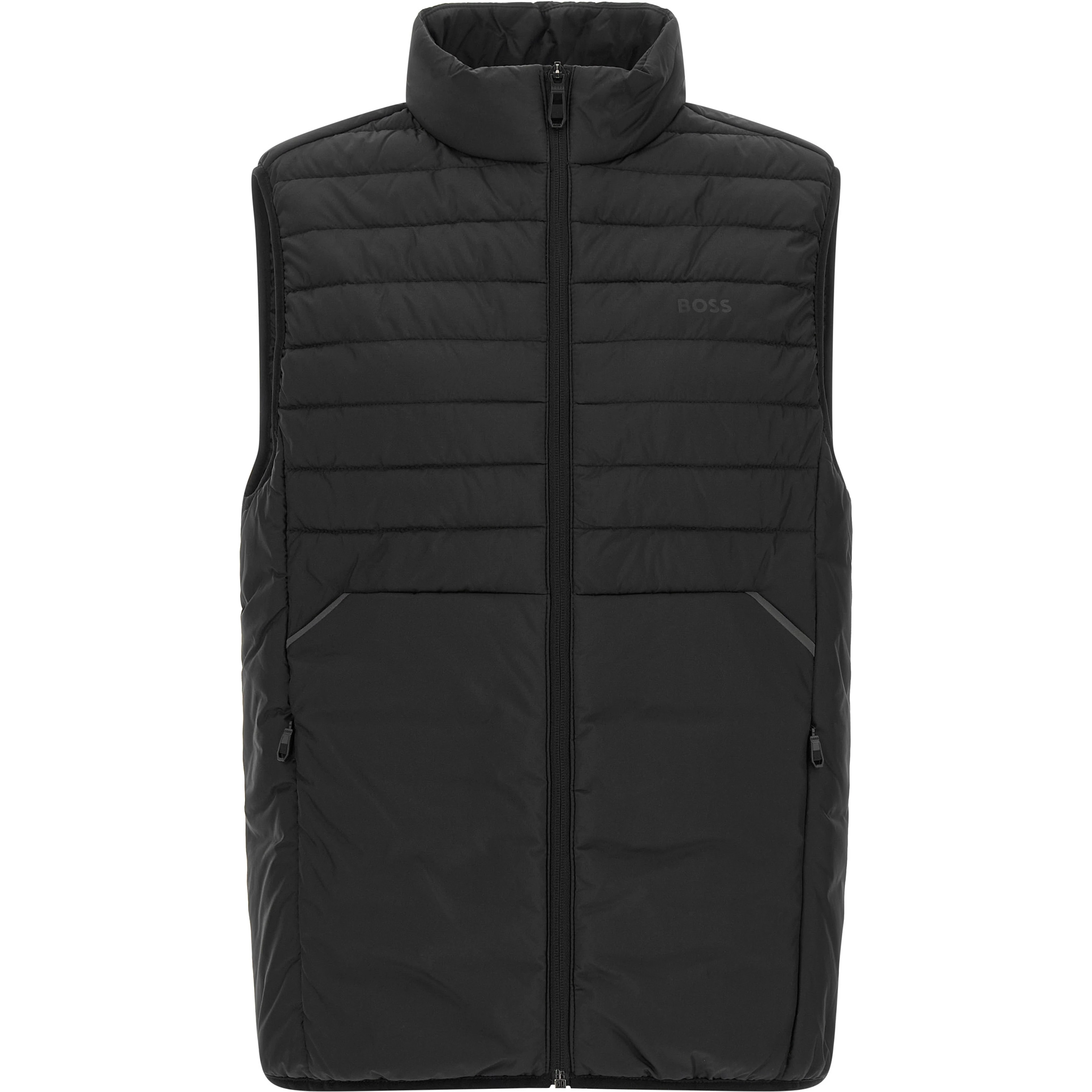Black Polyester Sleeveless Jacket