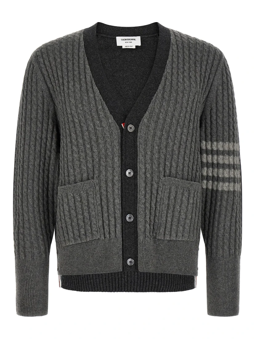 Gray Virgin Wool Cardigan