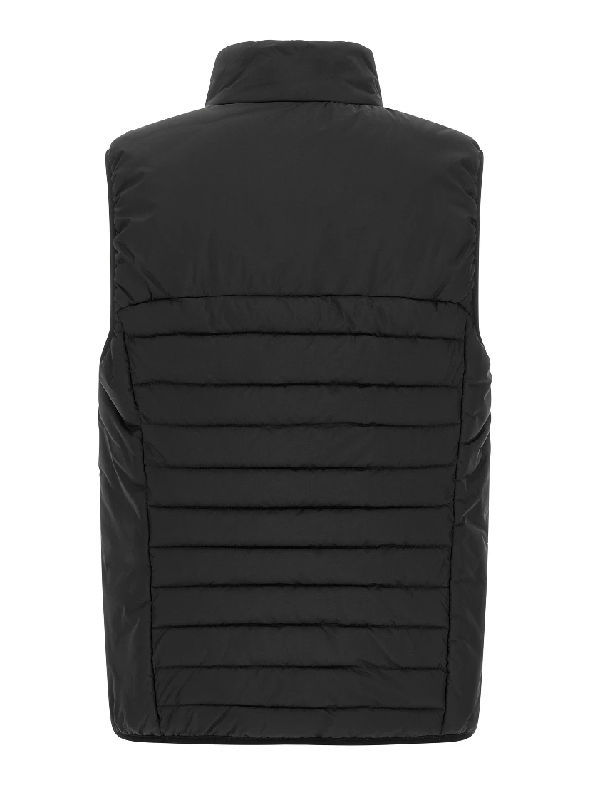 Black Polyester Sleeveless Jacket