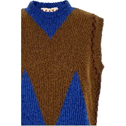 Multicolor Wool Sleeveles Sweater