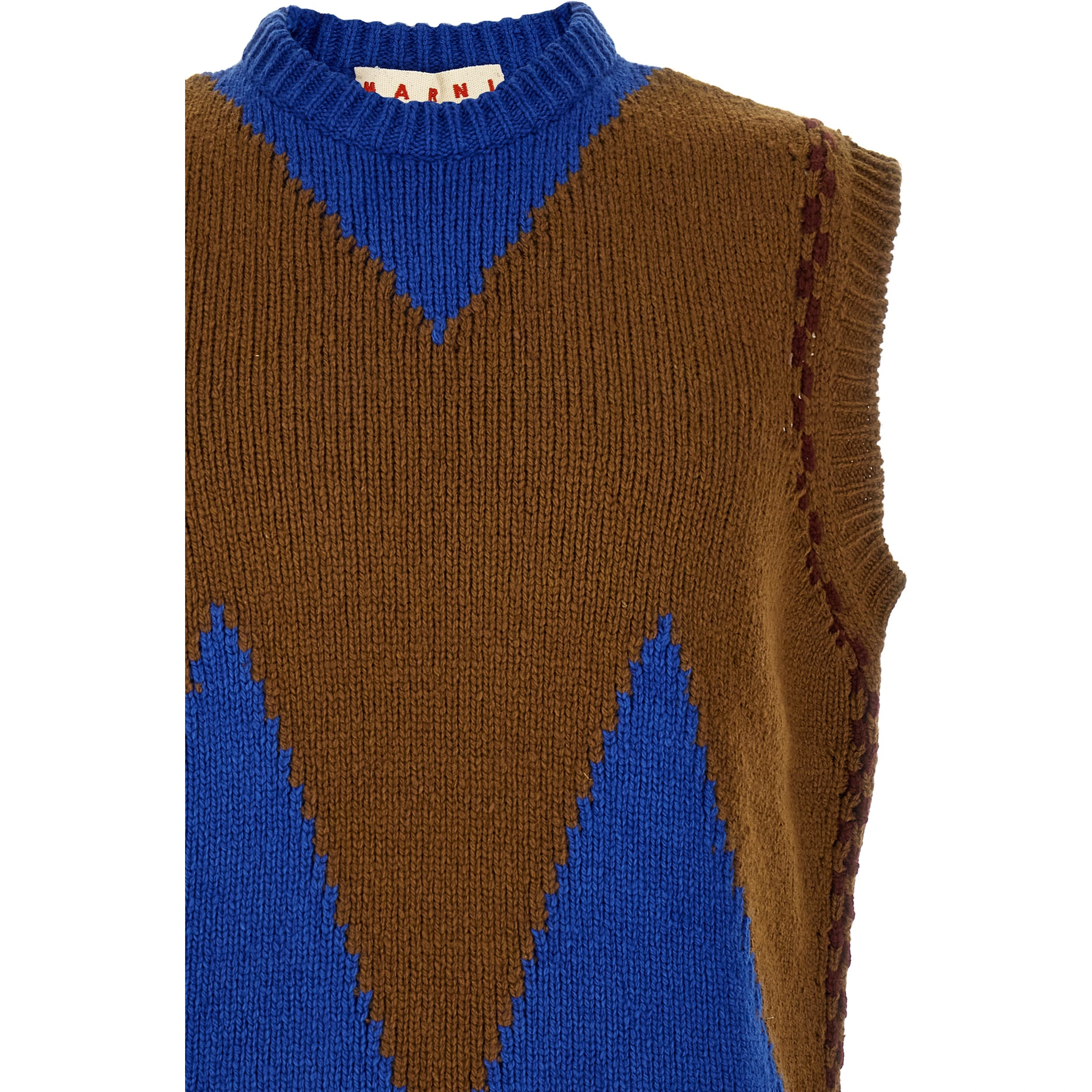 Multicolor Wool Sleeveles Sweater