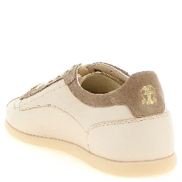 Beige Calfskin Low Top Sneakers