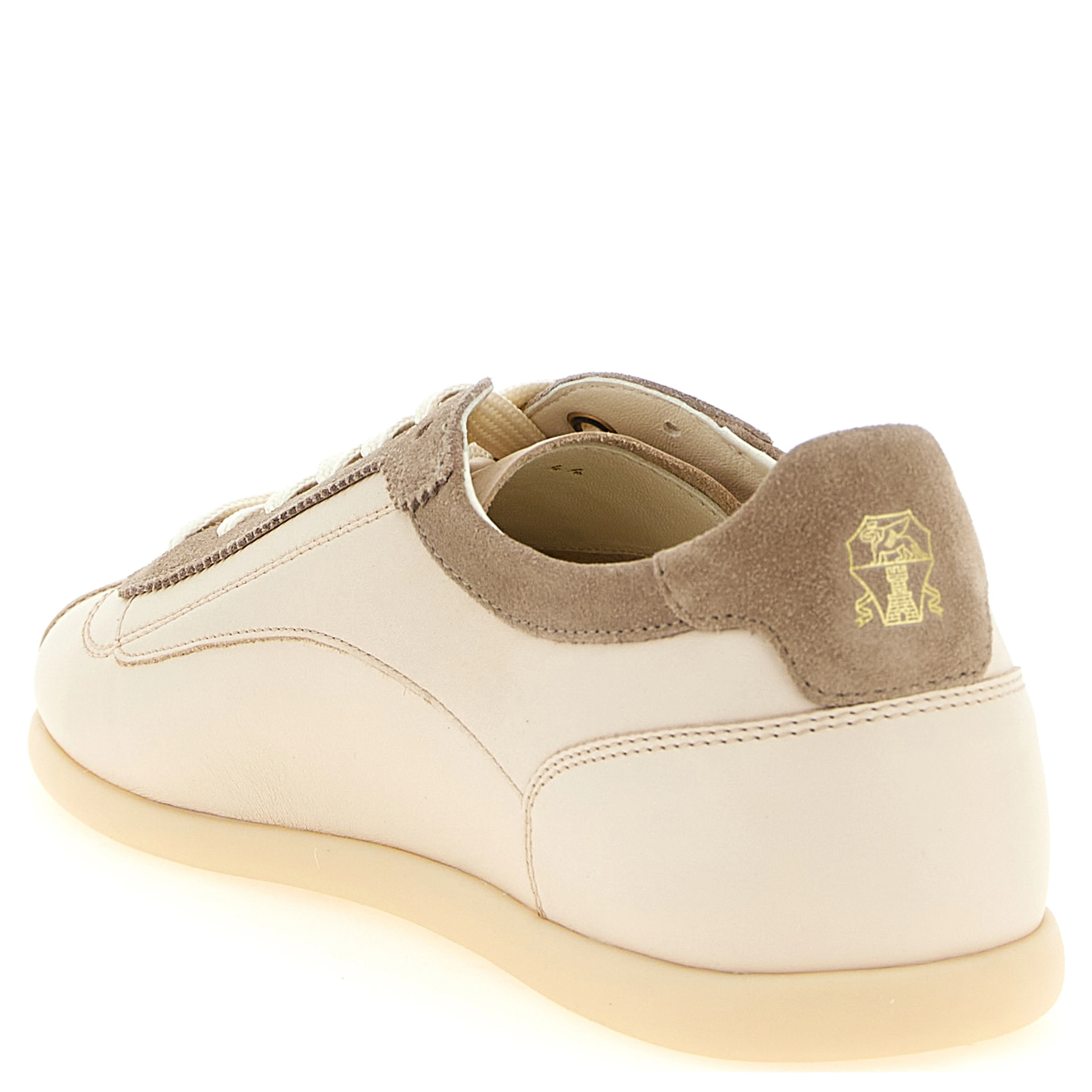 Beige Calfskin Low Top Sneakers