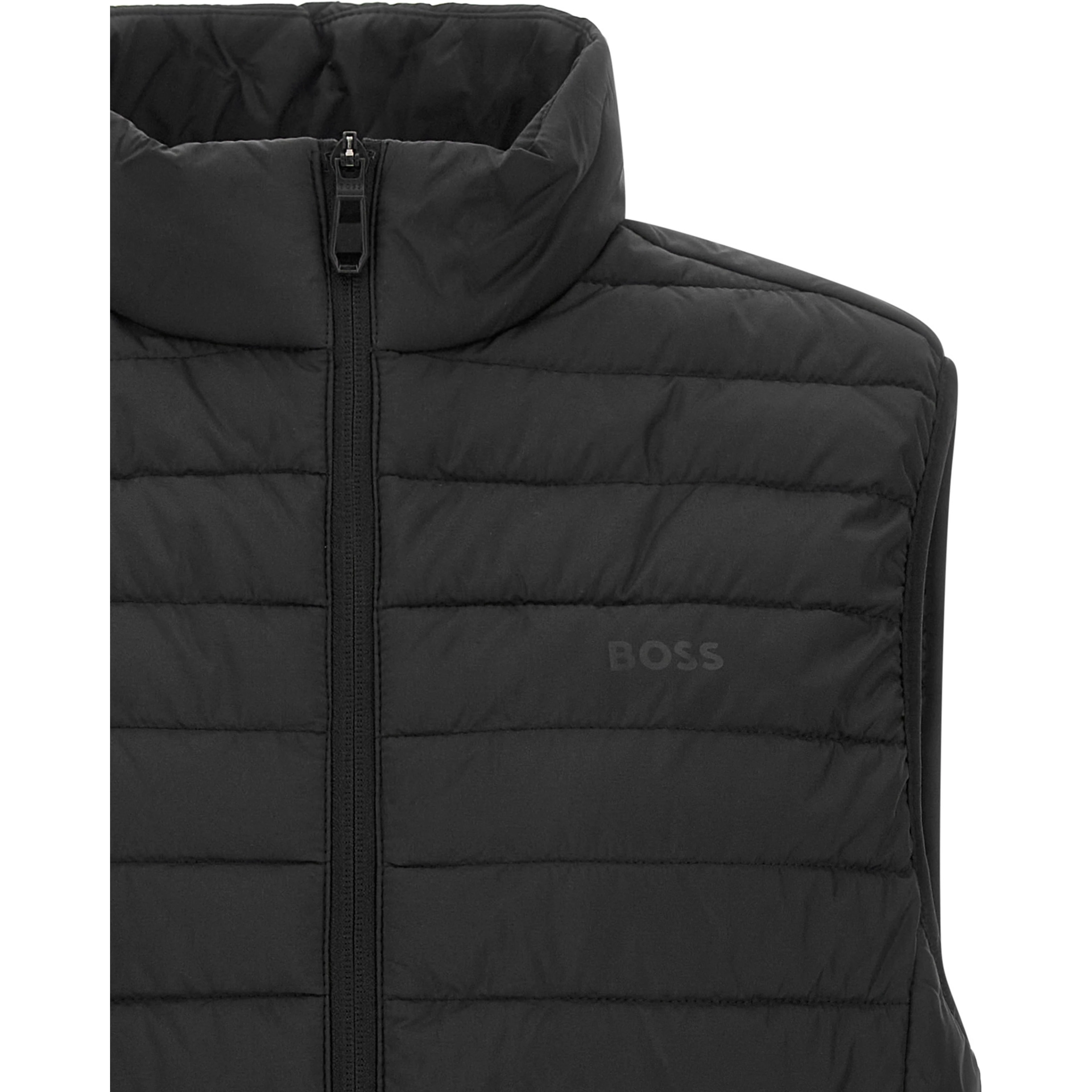 Black Polyester Sleeveless Jacket