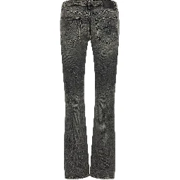 Black Cotton Bootcut Jeans
