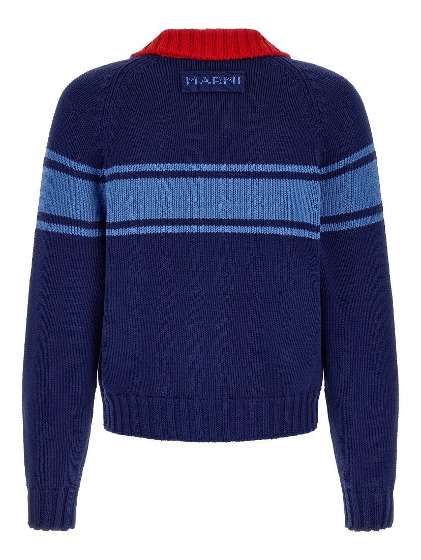 Blue Cotton Cardigan