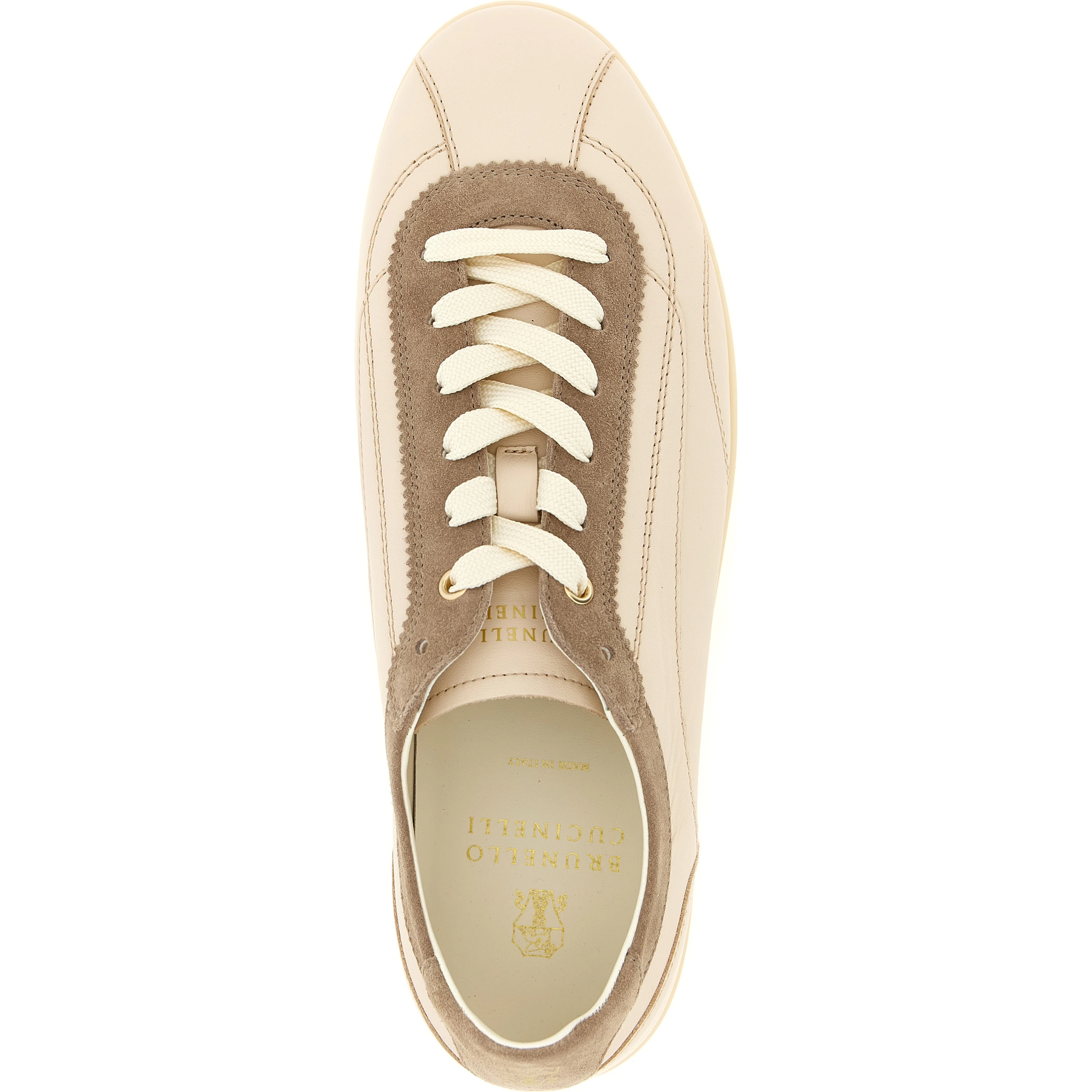 Beige Calfskin Low Top Sneakers