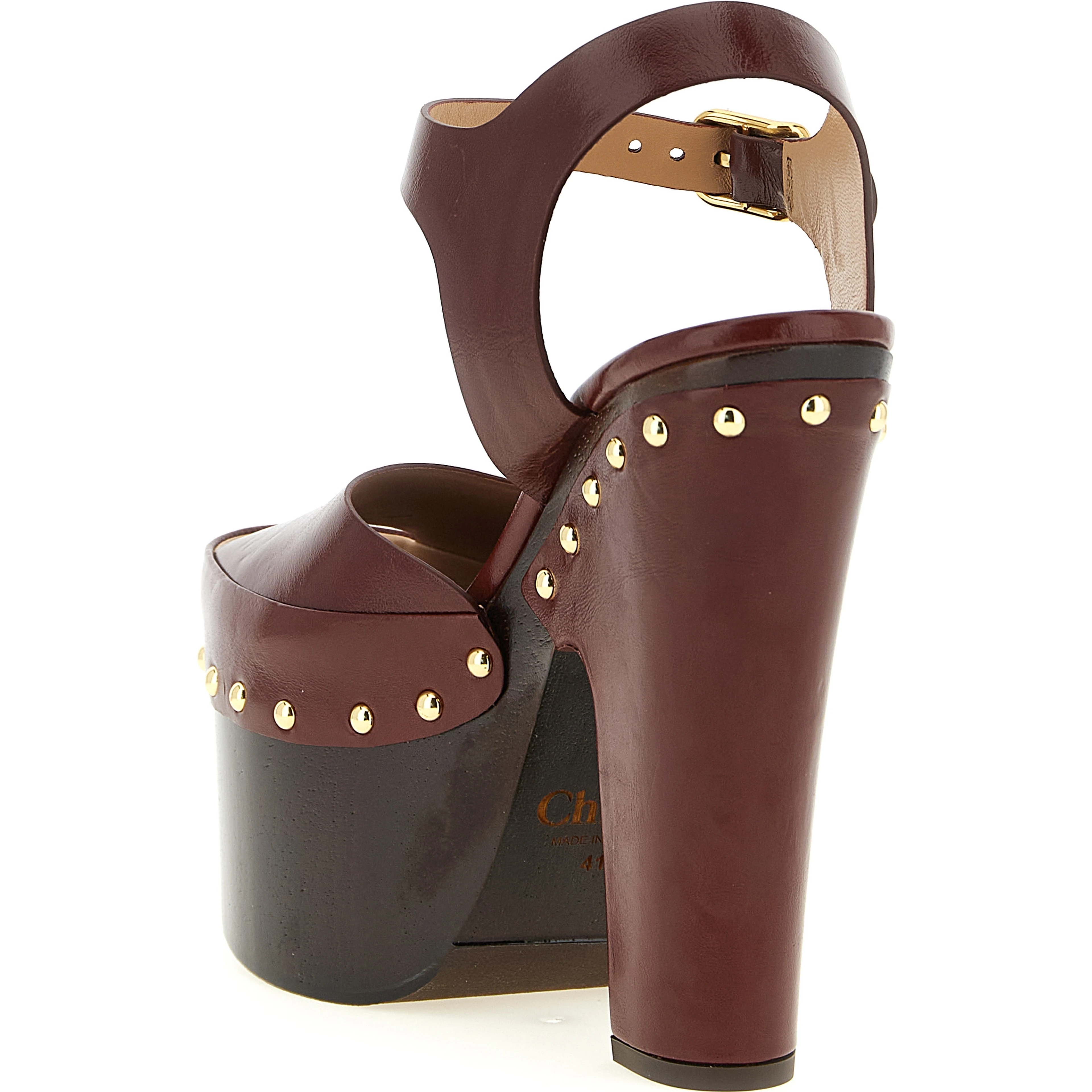 Bordeaux Lamb Leather Stiletto Heel Sandals