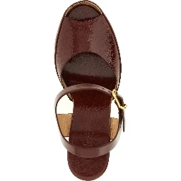 Bordeaux Lamb Leather Stiletto Heel Sandals