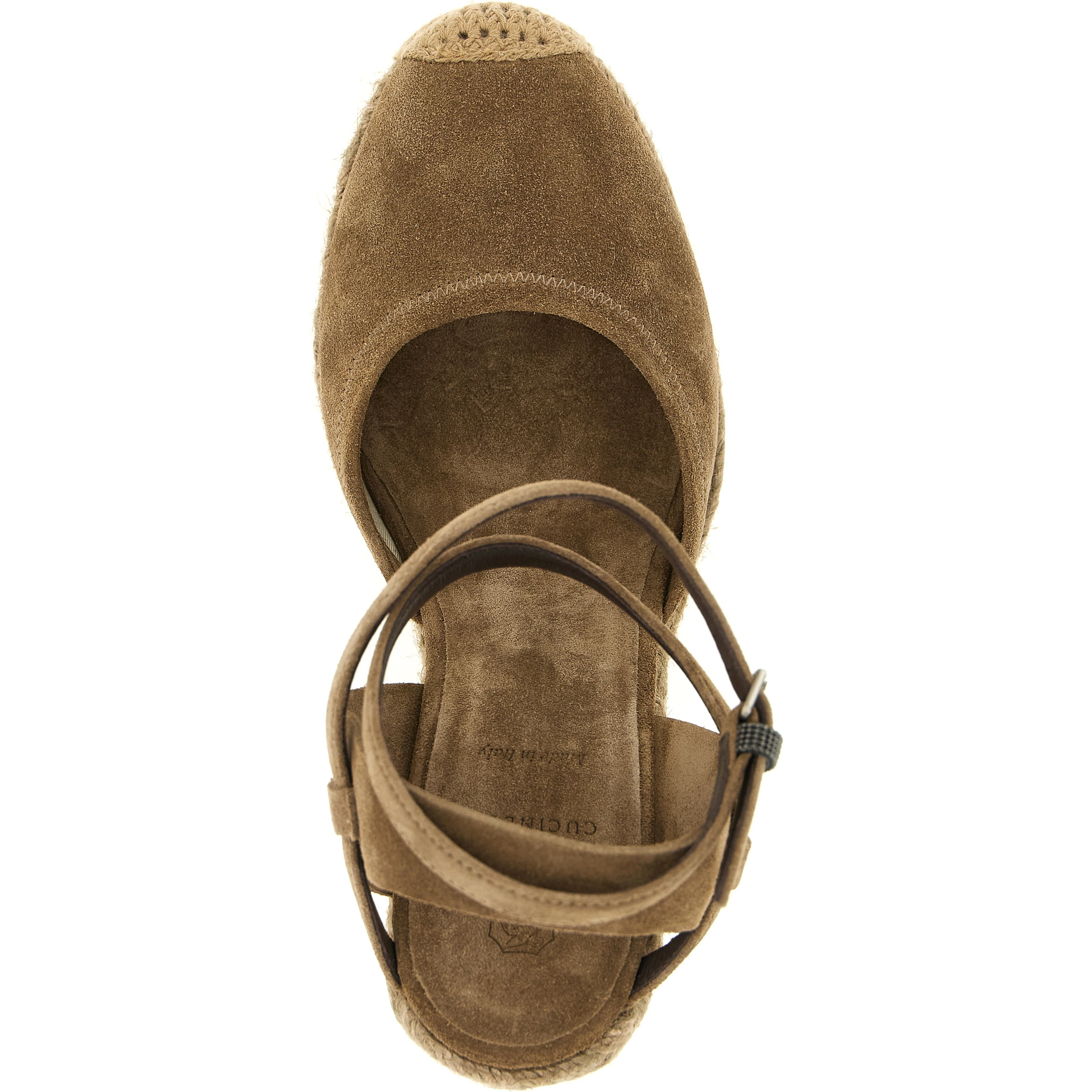 Brown Calfskin Wedge Sandals