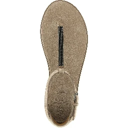 Beige Calfskin Flat Sandals