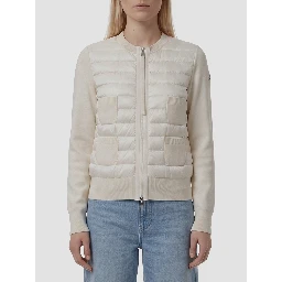 Padded wool zip cardigan