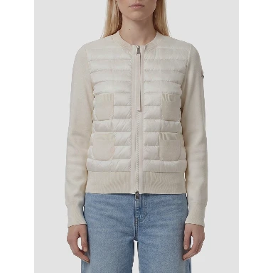 Padded wool zip cardigan