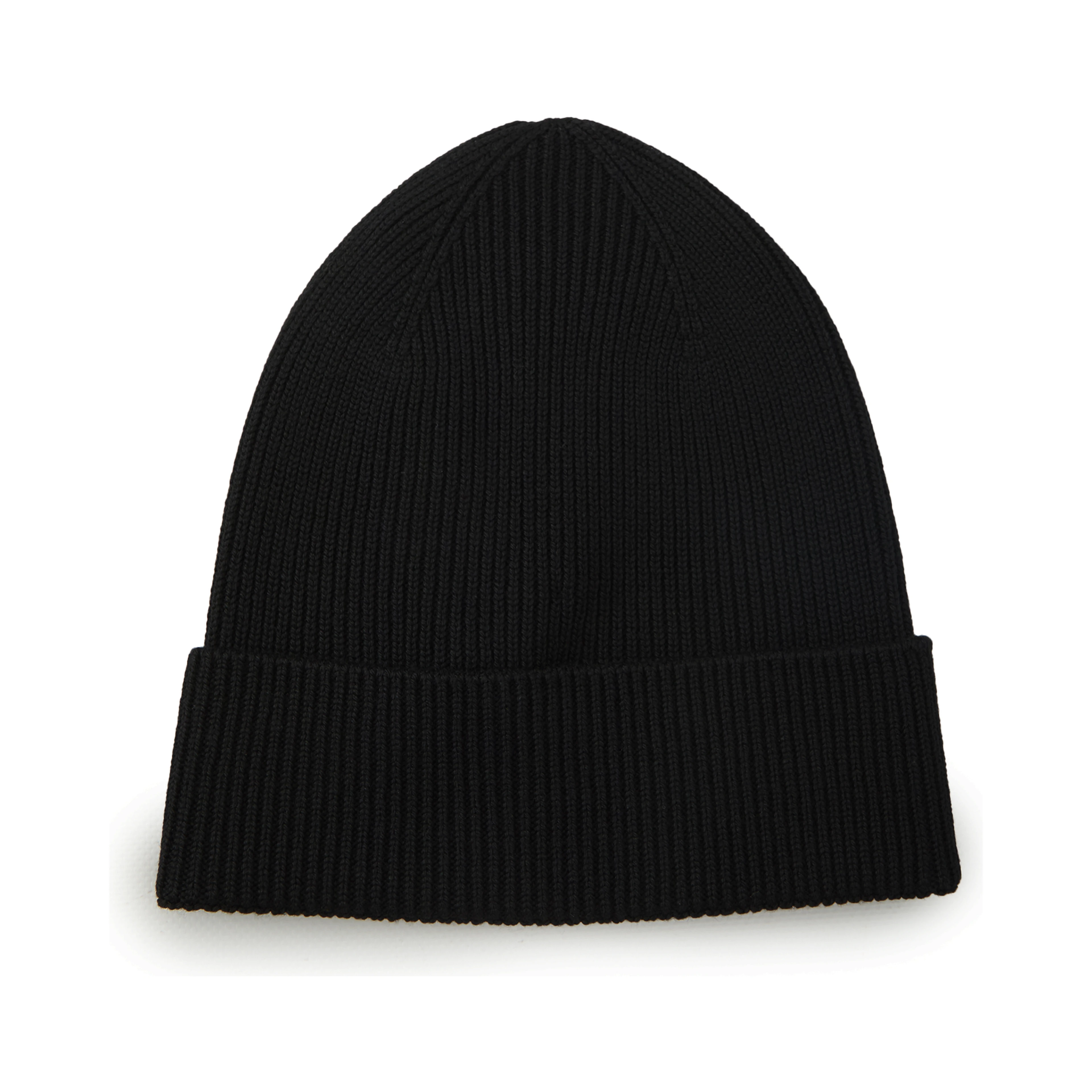 Black wool beanie with logo