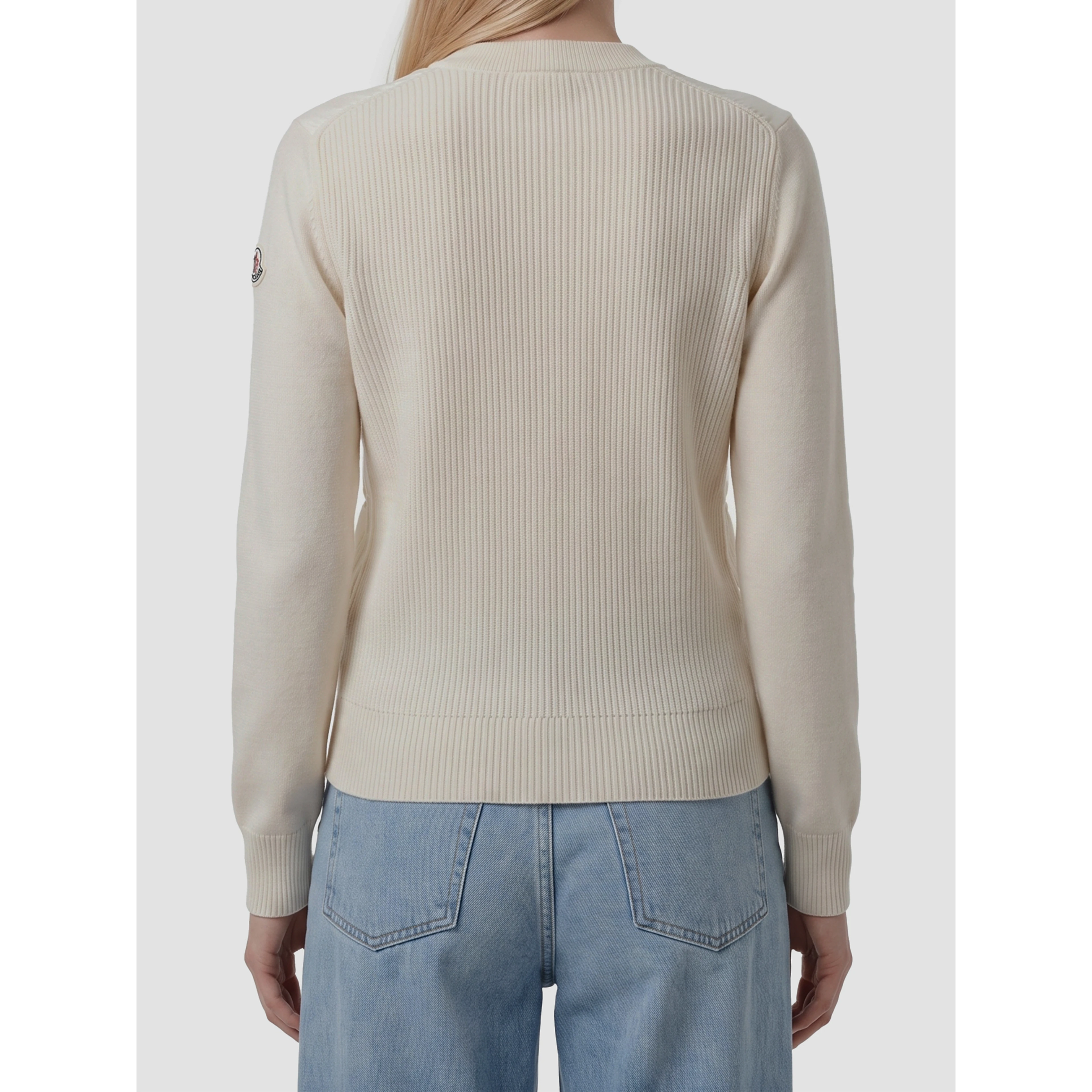 Padded wool zip cardigan
