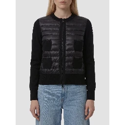 Padded wool zip cardigan