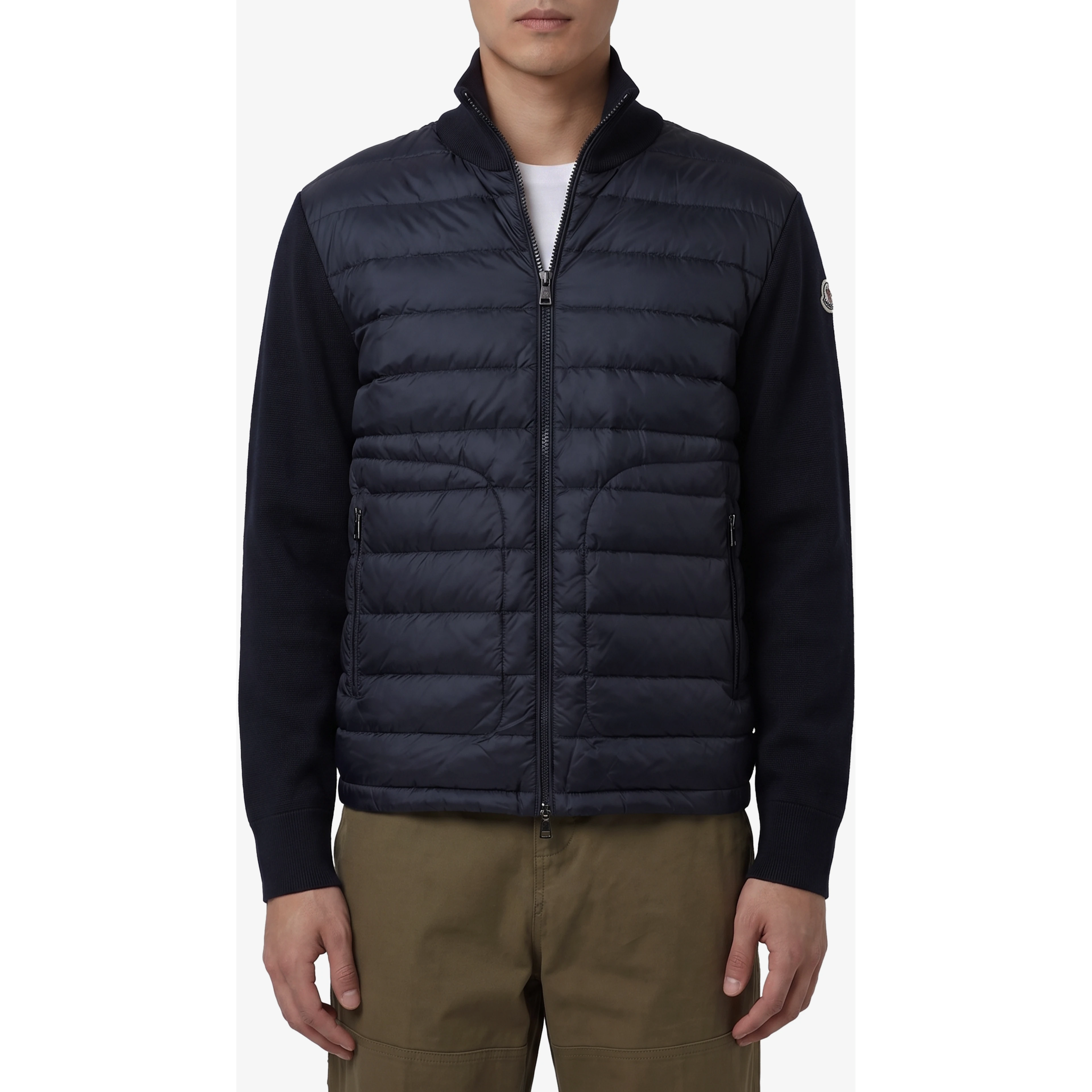 Padded zip cardigan