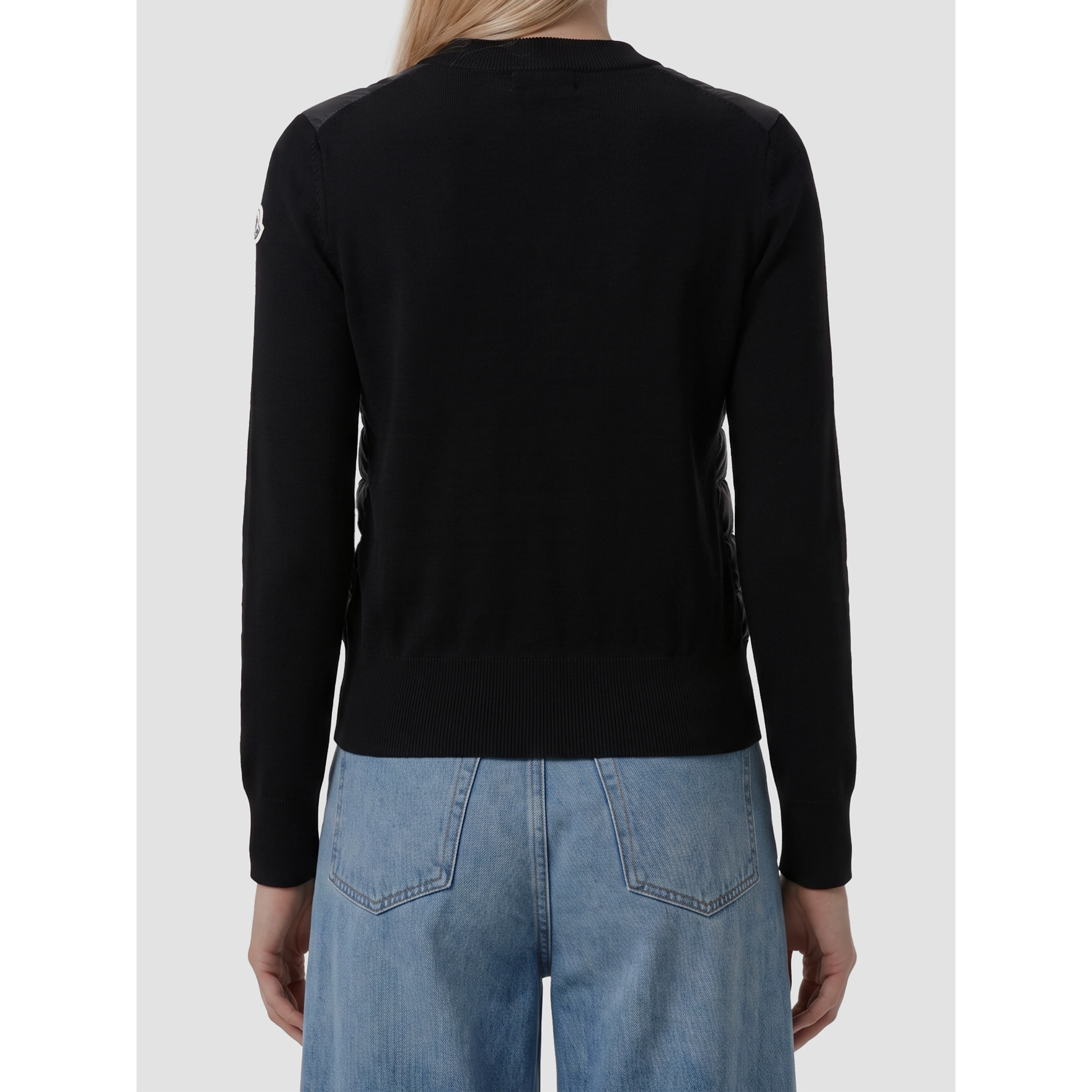 Padded wool zip cardigan