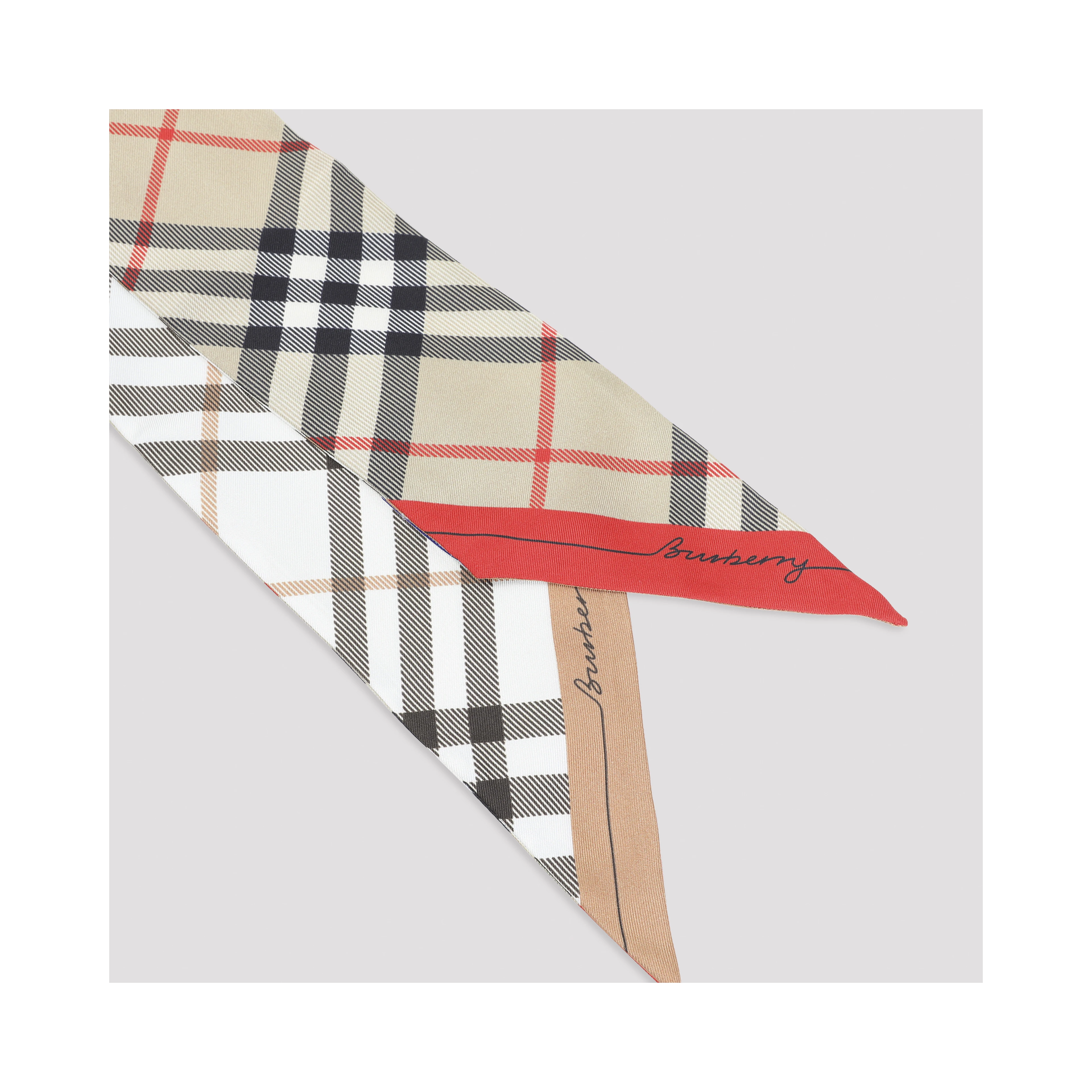 Burberry Check Silk Skinny Foulard