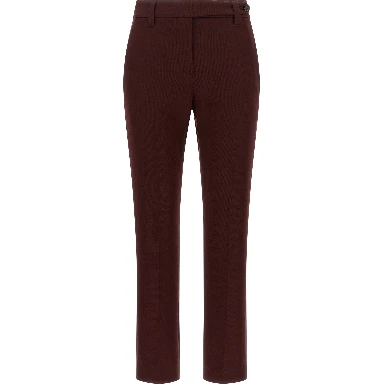 Bordeaux Cotton Casual Pants