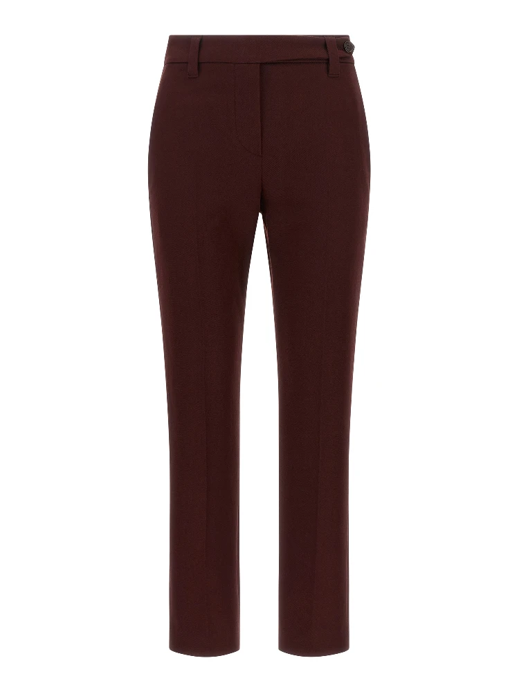 Bordeaux Cotton Casual Pants