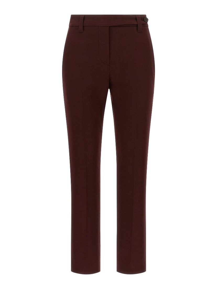 Bordeaux Cotton Casual Pants