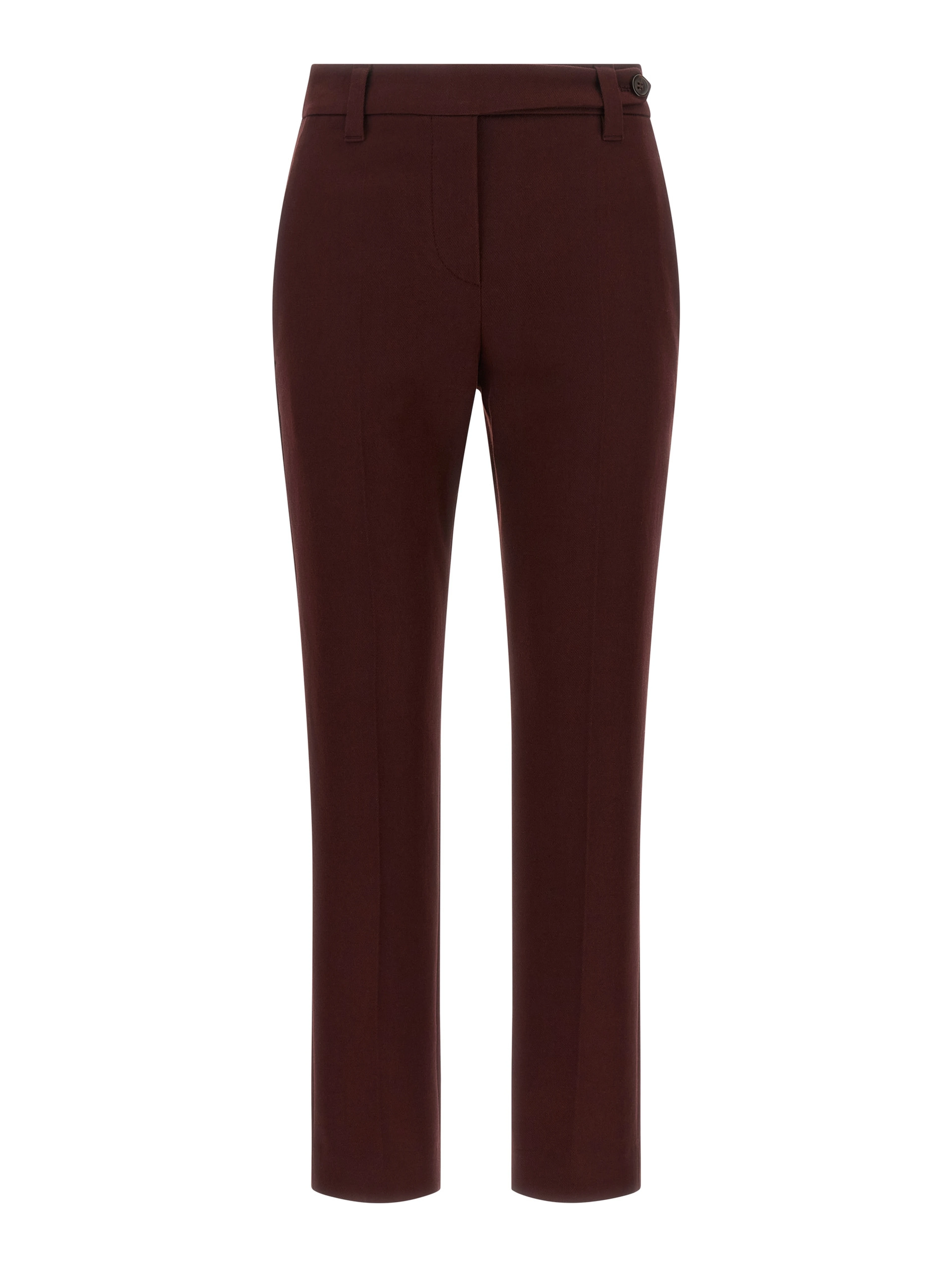 Bordeaux Cotton Casual Pants