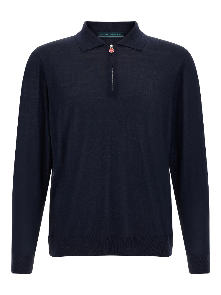 Blue Wool Polo Shirt