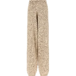 Beige Wool Athletic Pants
