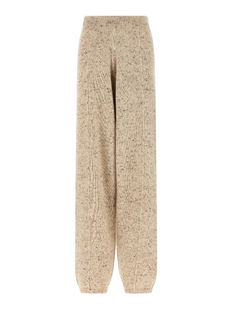 Beige Wool Athletic Pants